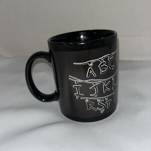 Stranger Things Alphabet Christmas Lights Coffee Mug Netflix -black